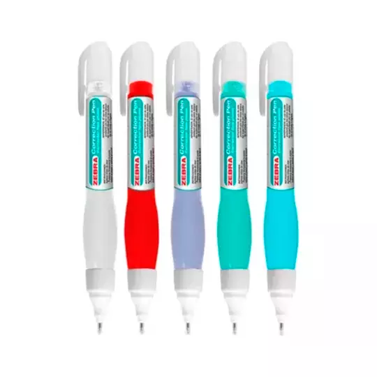 Corrector liquido en pluma ZEBRA punto 0.8 mm de 7 ml caja con 12 pz