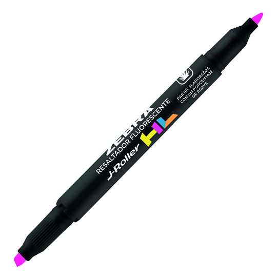 Resaltador ZEBRA J-Roller HL rosa fluorescente caja con 6 pz