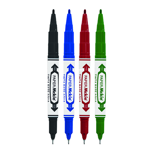 LM-Marcador ZEBRA doble punta PAPER Mckie basics set estuche con 4 pz