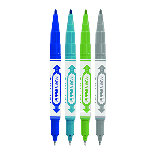 LM-Marcador ZEBRA doble punta PAPER Mckie water set estuche con 4 pz