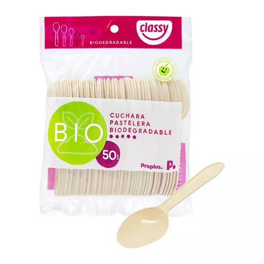 Cuchara biodegradable classy con 50 pzas.