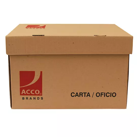 Caja de archivo carta/oficio ACCO hecha de cartón corrugado kraft