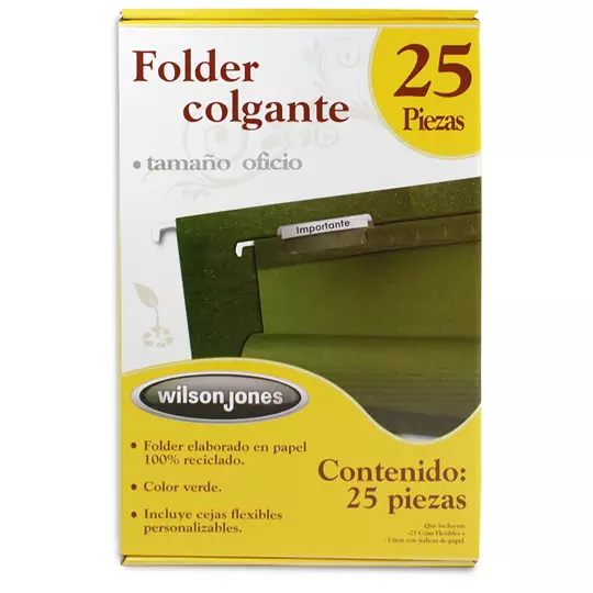 Folder colgante oficio ACCO color verde.