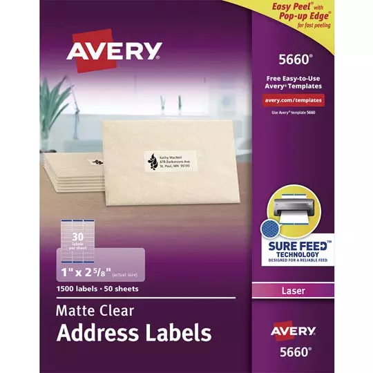 Etiqueta tecnología laser AVERY traslúcida