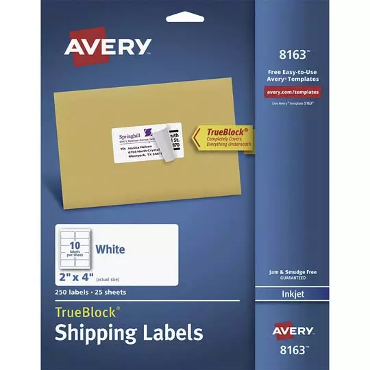 Etiqueta tecnología inkjet AVERY color blanco, 5.1 x 10.2 cm 3