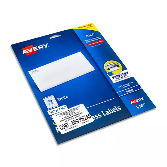 Etiqueta tecnología inkjet AVERY color blanco, 1.3 x 4.5 cm 3