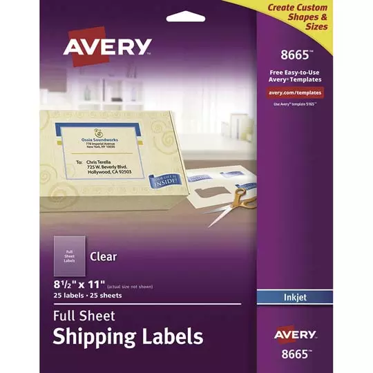 Etiqueta tecnología inkjet AVERY traslúcida