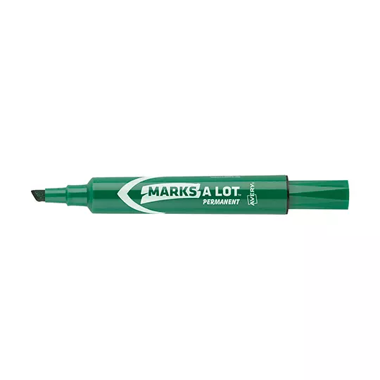 Marcador permanente estándar verde AVERYcon 12 piezas marks-a-lot