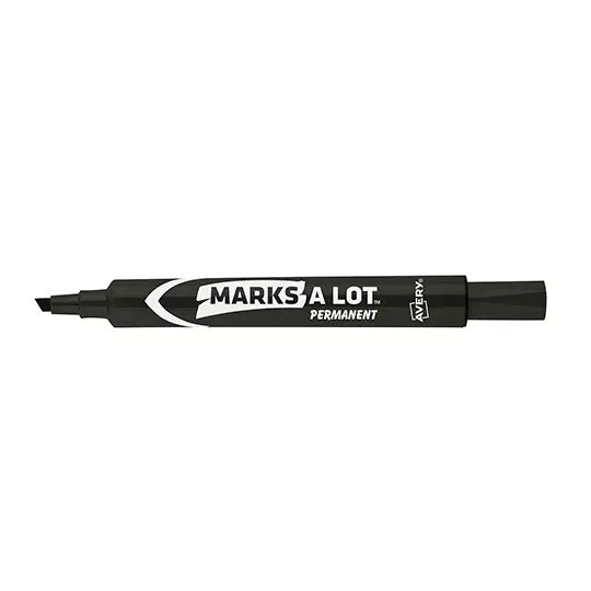 Marcador permanente grande negro AVER on 12 piezas marks-a-lot