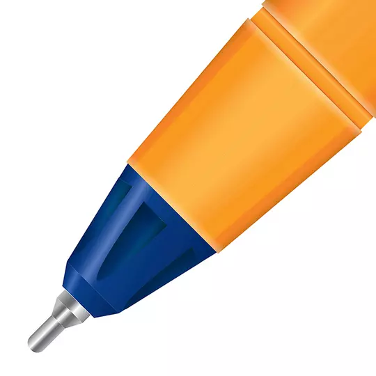 Bolígrafo fino Pin Point 0.7 mm color azul cuerpo amarillo empaque con 3 pzas