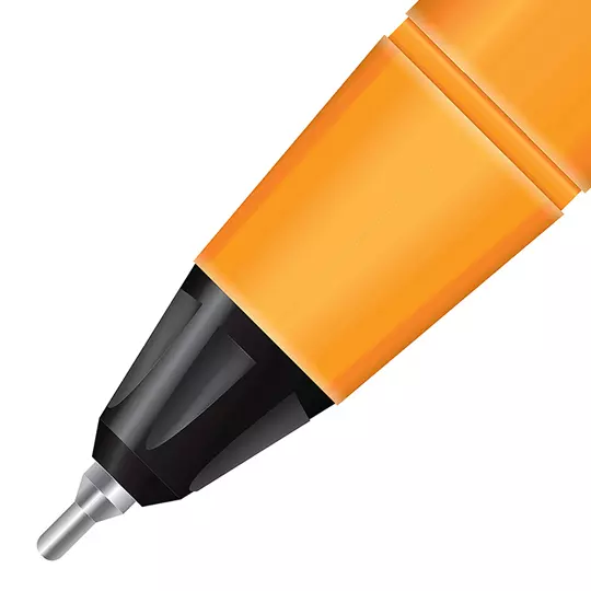 Bolígrafo fino Pin Point 0.7 mm color negro cuerpo amarillo empaque con 3 pzas