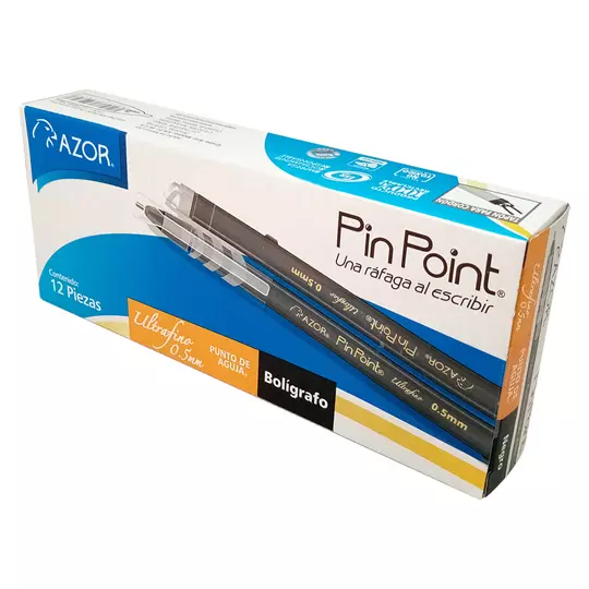 Bolígrafo ultra fino Pin Point 0.5 mm color negro caja con 12 pzas