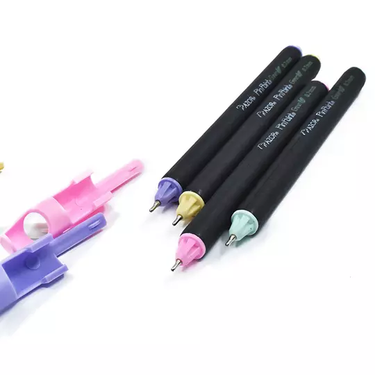 Bolígrafo fino ecológico mini Pin Point Green 0.7 mm surtido pastel 4 piezas