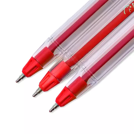 Bolígrafo mediano Pin Point Flow 1.0 mm color rojo caja con 12 pzas