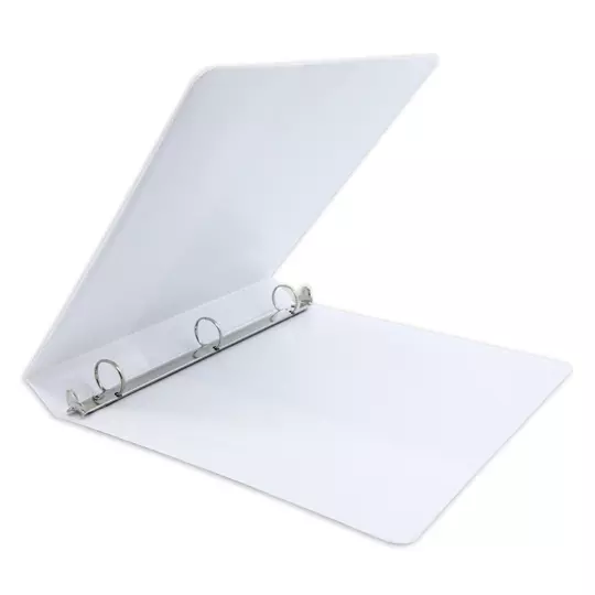 Carpeta panorámica con cristal Kinera carta herraje 1 pulgada "O" color blanco
