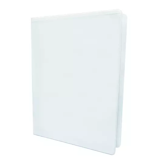 Carpeta panorámica con cristal Kinera oficio herraje 1 pulgada "O" color blanco