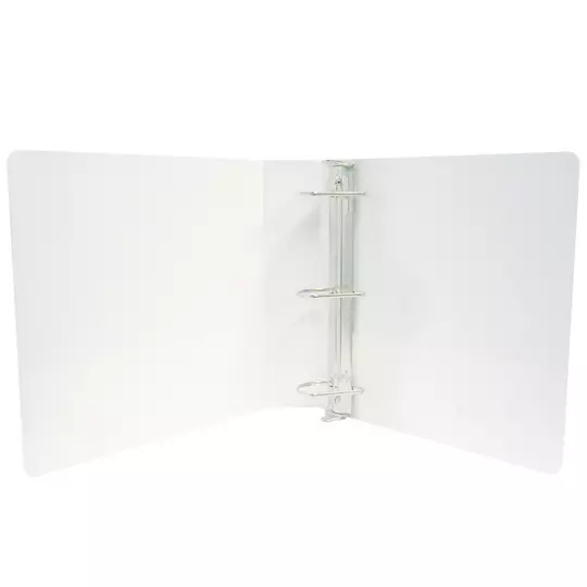 Carpeta panorámica con cristal Kinera carta herraje 2 pulgadas "D" color blanco