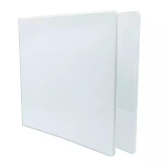 Carpeta panorámica con cristal Kinera carta herraje 3 pulgadas "O" color blanco