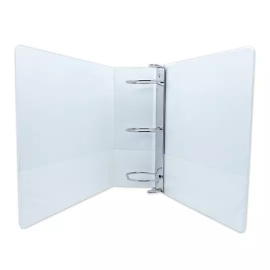 Carpeta panorámica con cristal Kinera carta herraje 4 pulgadas "O" color blanco