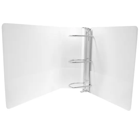 Carpeta panorámica con cristal Kinera carta herraje 4 pulgadas "D" color blanco