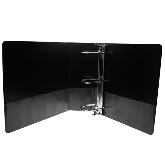 Carpeta panorámica con cristal Kinera carta herraje 4 pulgadas "D" color negro