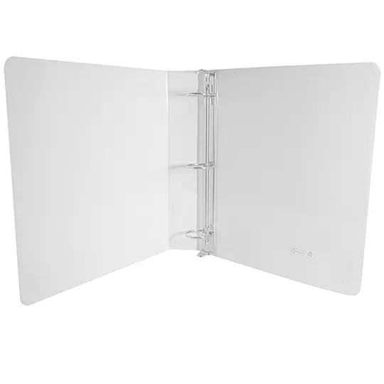 Carpeta panorámica cristal Kinera carta herraje 1.5 pulgadas "O" color blanco