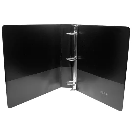 Carpeta panorámica con cristal Kinera carta herraje 1.5 pulgadas "O" color negro