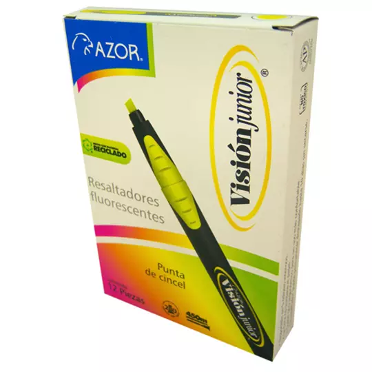 Resaltador de texto Vision Junior punta cincel 4 mm naranja caja con 12 pzas