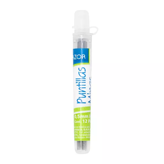 Puntillas para lapicero Azor de 0.5 mm tubo con 12 puntillas