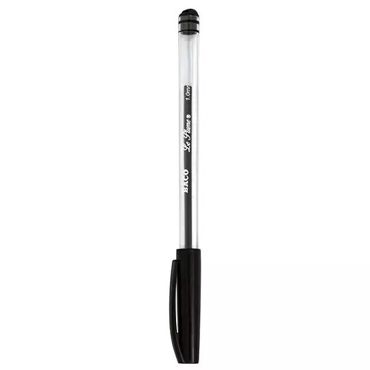 Bolígrafo BACO Le Plume punto mediano 1.00 mm color negro caja con 12 piezas