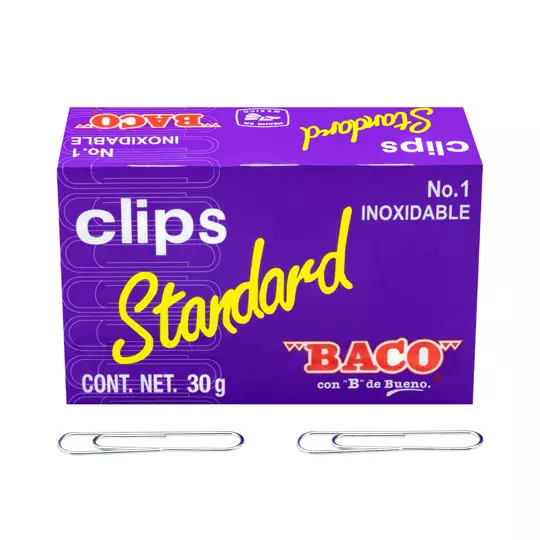 Clip BACO standard económico No. 1 caja con 30 gramos
