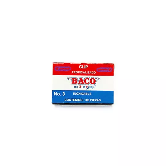 Clip BACO tropicalizado No.3 caja con 100 clips
