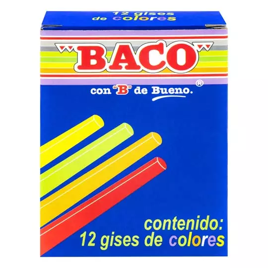 Gises BACO caja con 12 colores básicos.