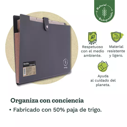 Archivo Expandible BARRILITO Ecológico 6 divisiones Barrilito