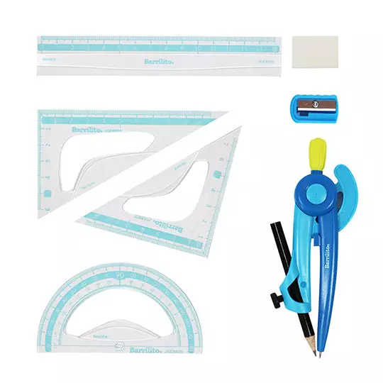 JUEGO DE GEOMETRIA BARRILITO ESTUCHE. 