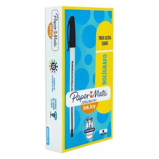 Boligrafo ST kilometrico negro punto mediano caja con 12 piezas