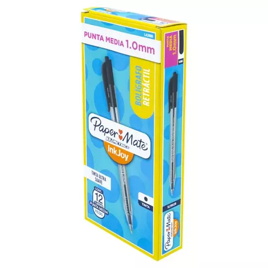 Boligrafo RT kilometrico negro punto mediano caja con 12 piezas