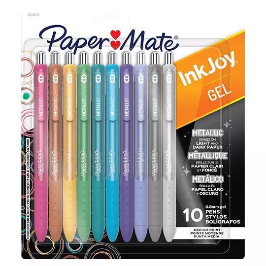 Bolígrafo retráctil Paper Mate Inkjoy Gel Metálicos blíster 10 colores surtidos 3