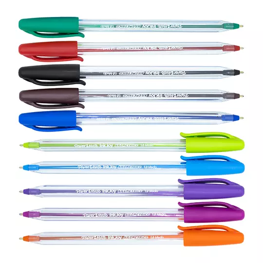 Boligrafo Paper Mate fashion punto mediano bolsa con 10 piezas
