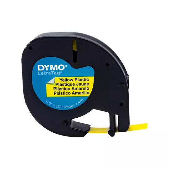 Cinta plástica DYMO Letratag amarillo de12mmx4m 1 pieza