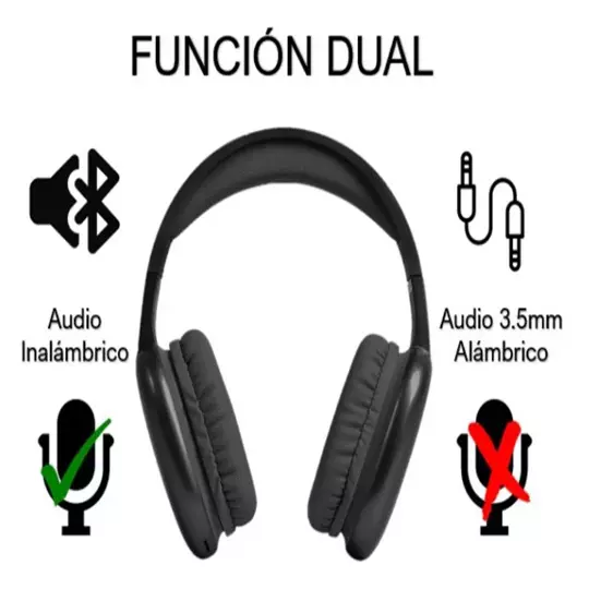 Audífonos inalámbricos BILLBOARD on ear dual color negro