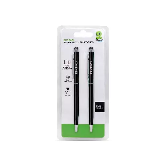 Pluma Stylus Para Tableta, Duo Pack  Negra, BROBOTIX 6000403