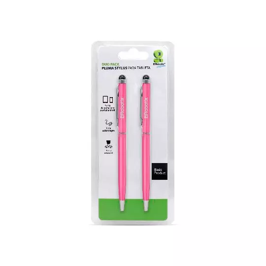 LM-Pluma Stylus Para Tableta, Duo Pack Rosa, BROBOTIX 6000434