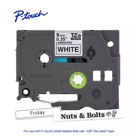 Cinta Brother negro/blanco p/rot. 1 pza brother p/pt-300/310b/330/530/1100/1200/
