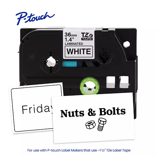 Cinta Brother negro sobre blanco TZE261G.
