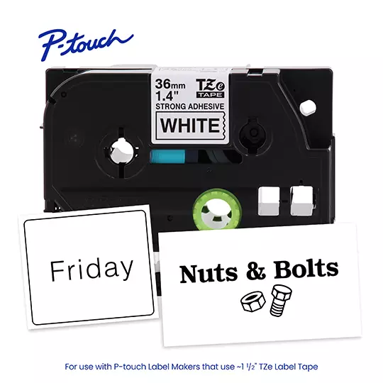 Cinta Brother color negro sobre blanco TZES261G