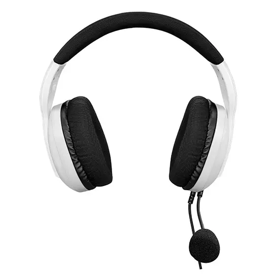 LM-Audífonos gamer BASHER con micrófono ajustable y desmostable color blanco