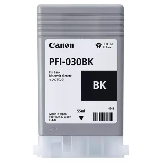 Cartucho Canon para tinta PFI-030 negro.