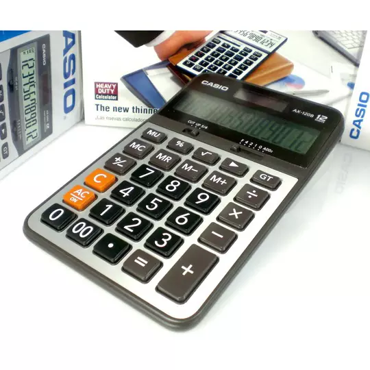 Calculadora de escritorio 12 dígitos CASIO pantalla de cristal líquido