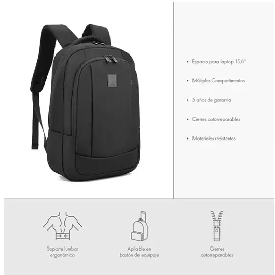Mochila COOLCAPITAL Era 15.6" color azul.